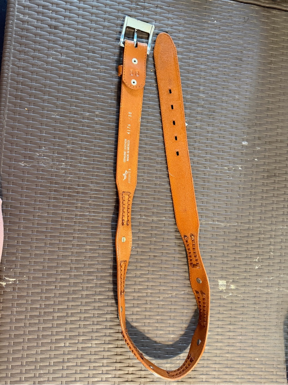 Men's Leather Adjustable Tan Strap Belt